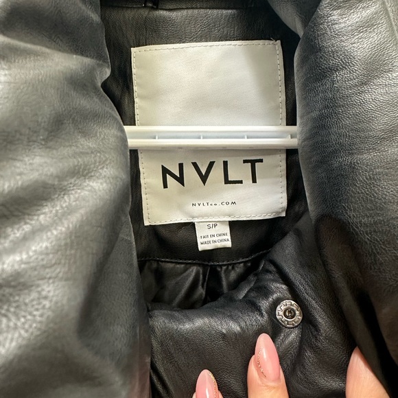 NVLT Vegan leather puffer jacket - Picture 3 of 5